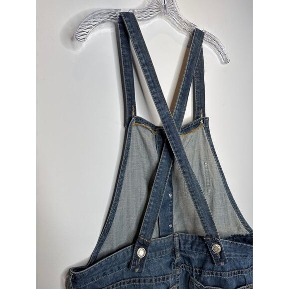 Old Navy Ultra Low Waist Blue Denim Overall Mini Skirt Jumper XL (2006) - Picture 9 of 13